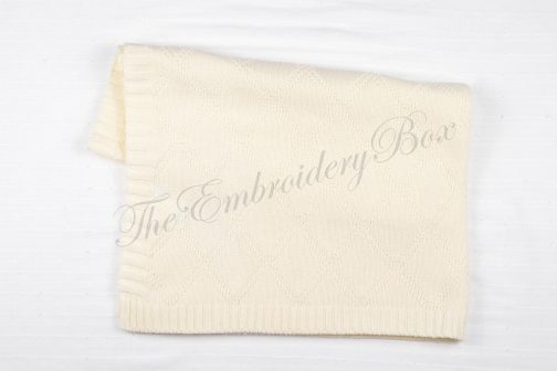 Personalized Embroidered Baby/Kids Diamond Texture Knitted Blanket - Image 8