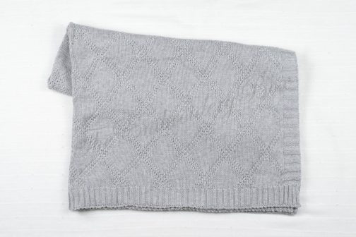 Personalized Embroidered Baby/Kids Diamond Texture Knitted Blanket - Image 7