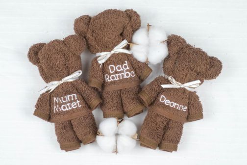 Personalized Embroidered Teddy Face Towels