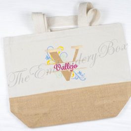 Personalized Embroidered Split Monogram Tote Bag / Beach Bag