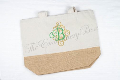 Personalized Embroidered Swirl Tote Bag / Beach Bag - Image 3