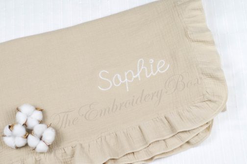 Personalized Embroidered Baby/Kids Ruffled Blanket - Image 3