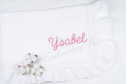 Personalized Embroidered Baby/Kids Ruffled Blanket - Image 4