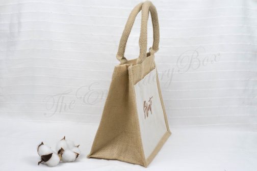 Personalized Embroidered Eco Jute Bag  (Junior Size) - Image 2