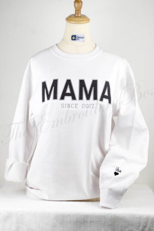 Personalized MAMA Embroidered Applique Sweatshirt - Image 2