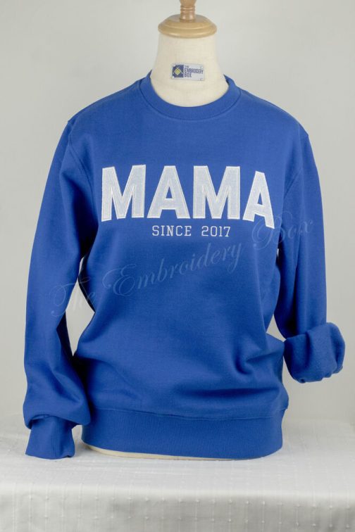 Personalized MAMA Embroidered Applique Sweatshirt