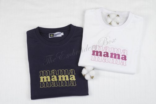 Personalized Embroidered Mama T-Shirt