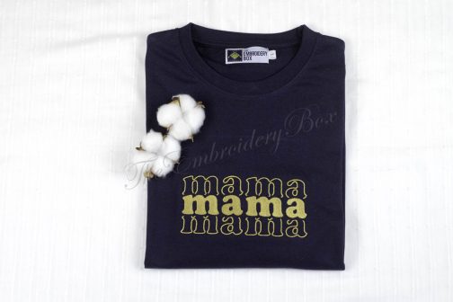 Personalized Embroidered Mama T-Shirt - Image 2
