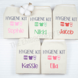Personalized Embroidered Hygiene Kit Pouch Bag