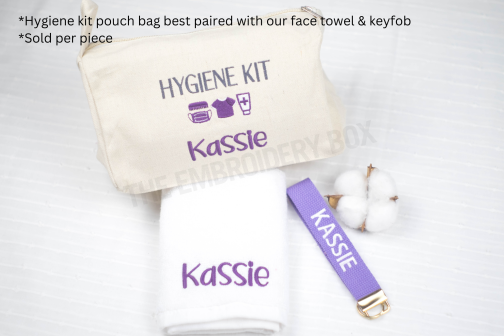Personalized Embroidered Hygiene Kit Pouch Bag - Image 6