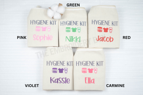 Personalized Embroidered Hygiene Kit Pouch Bag - Image 5