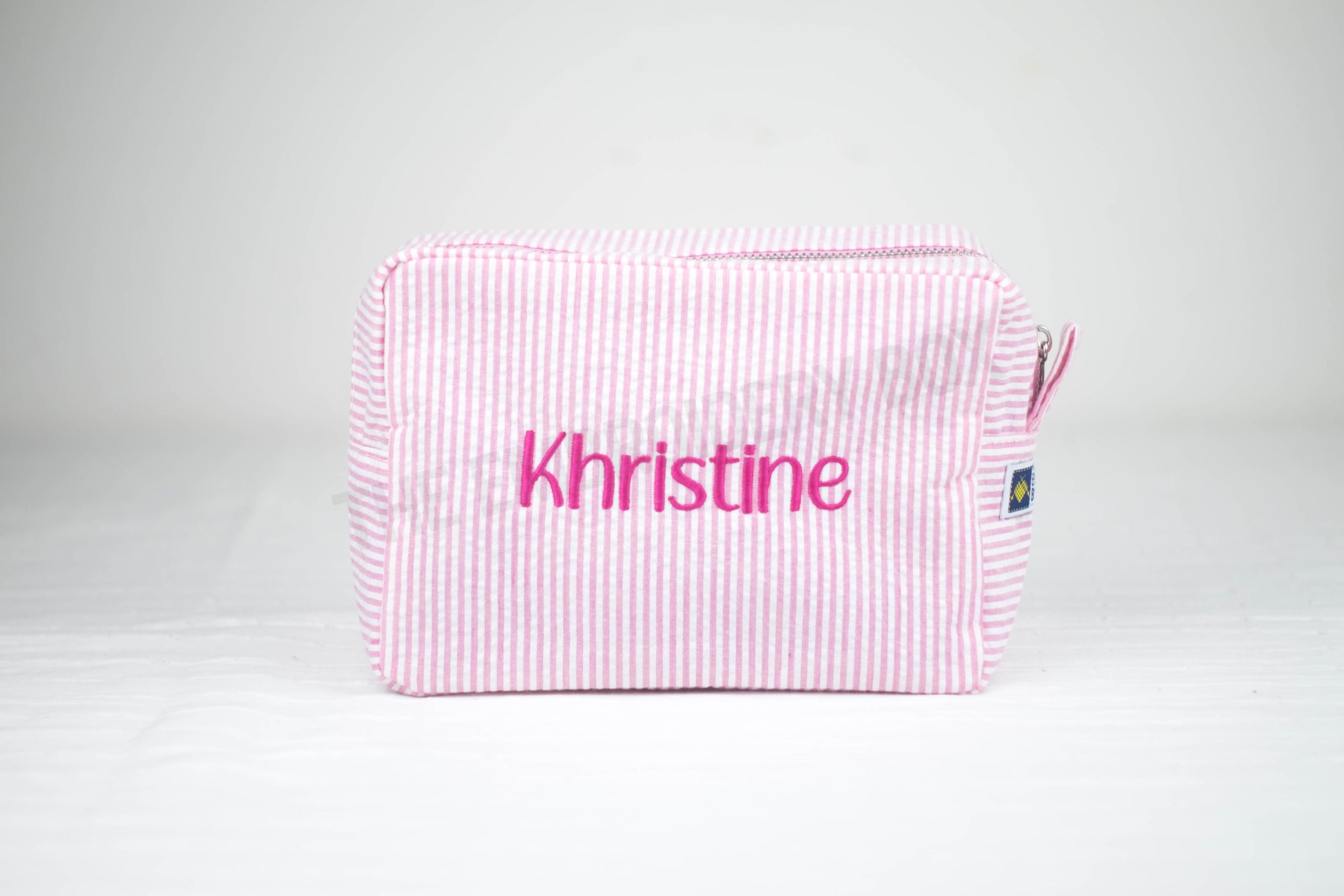 Personalized Embroidered Striped Pouch Bag - Image 6