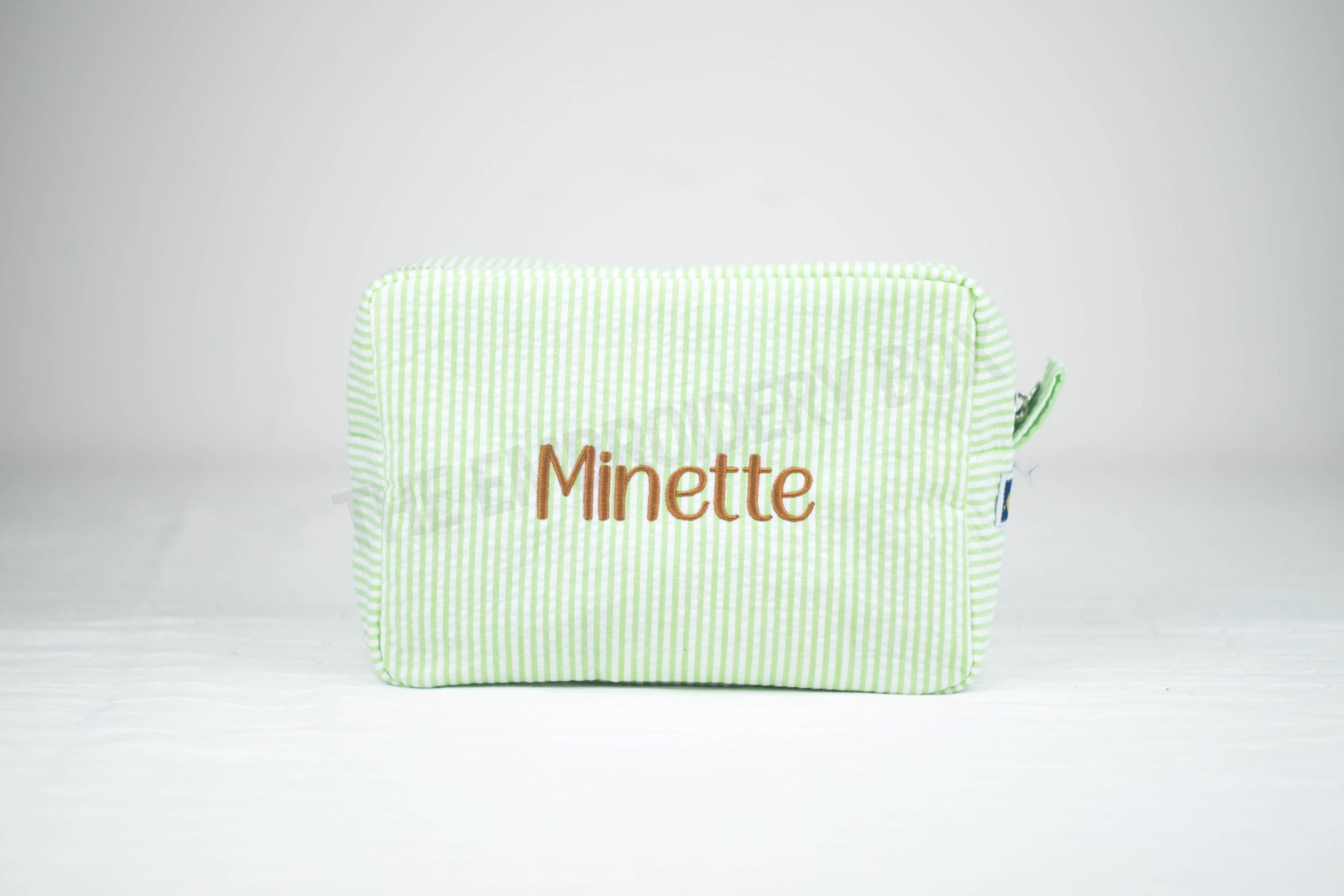Personalized Embroidered Striped Pouch Bag - Image 4