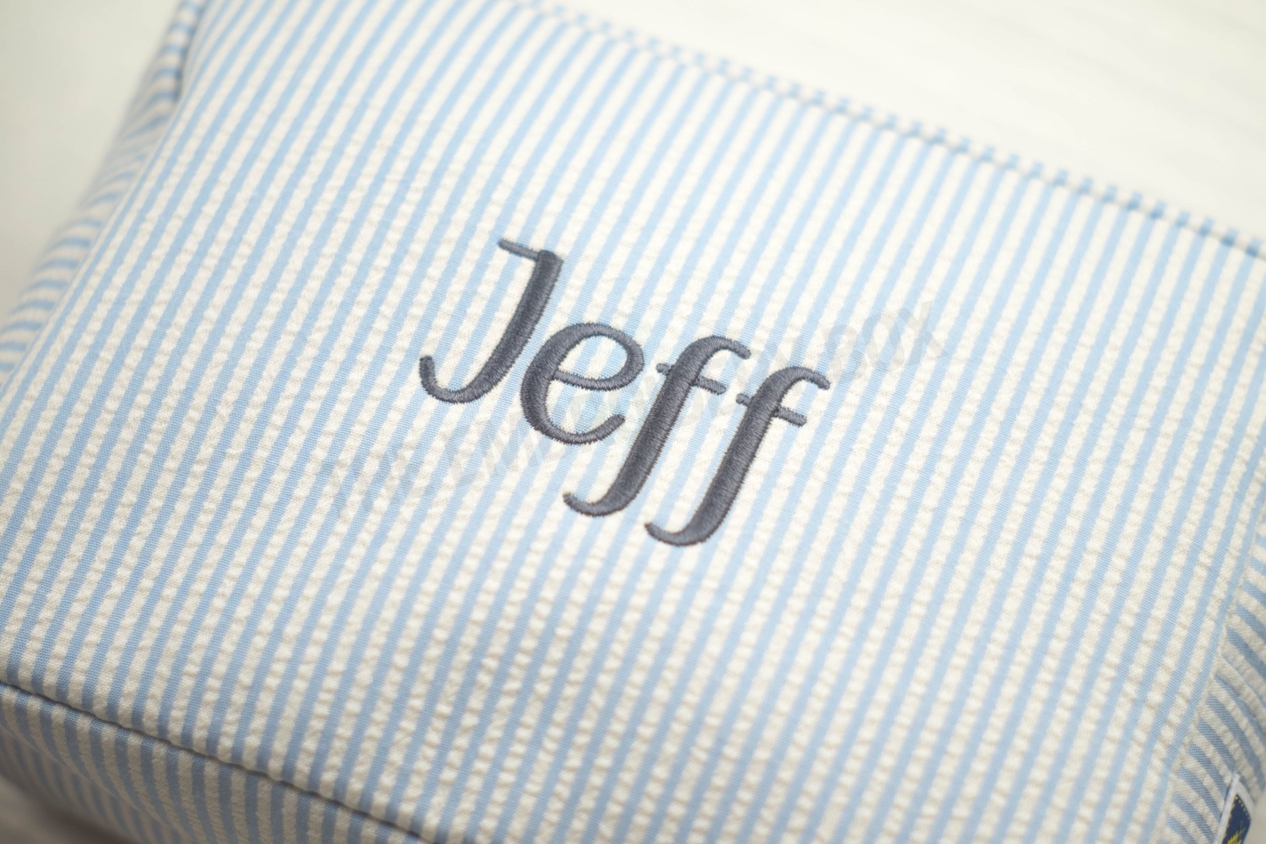 Personalized Embroidered Striped Pouch Bag - Image 8