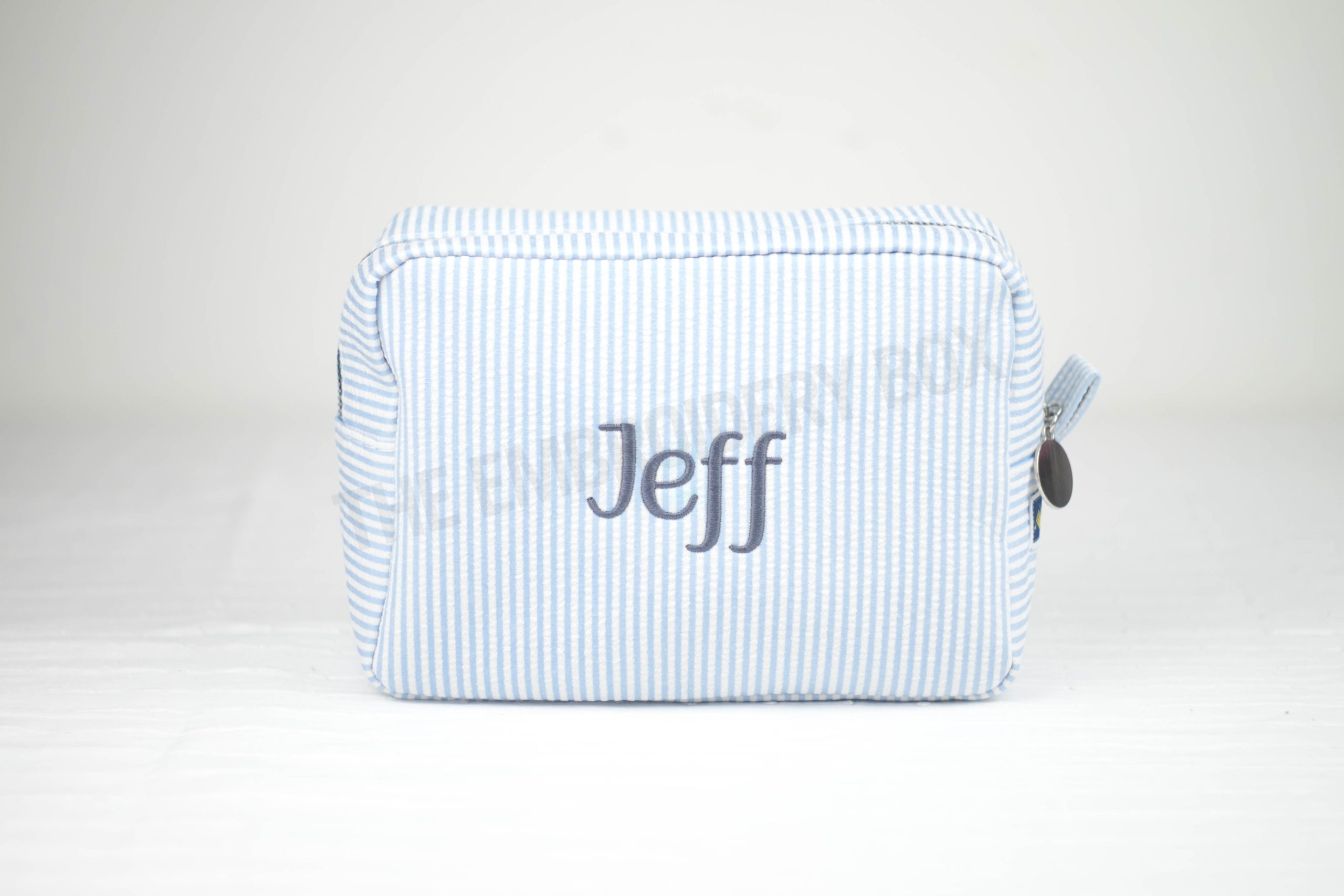 Personalized Embroidered Striped Pouch Bag - Image 7
