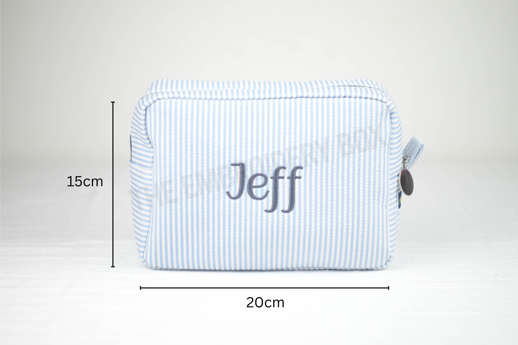 Personalized Embroidered Striped Pouch Bag - Image 3
