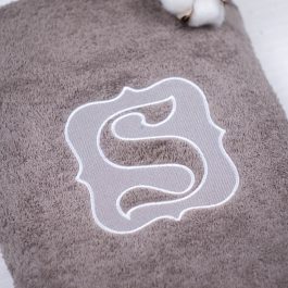Embossed Monogrammed Embroidered Bath Towel