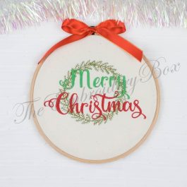 Personalized Embroidered Christmas Wooden Hoop